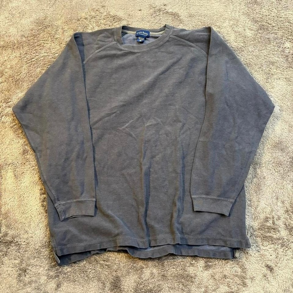 Club Room‎ Dark Grey Classic Waffle Knit Crewneck Sweater Size XL